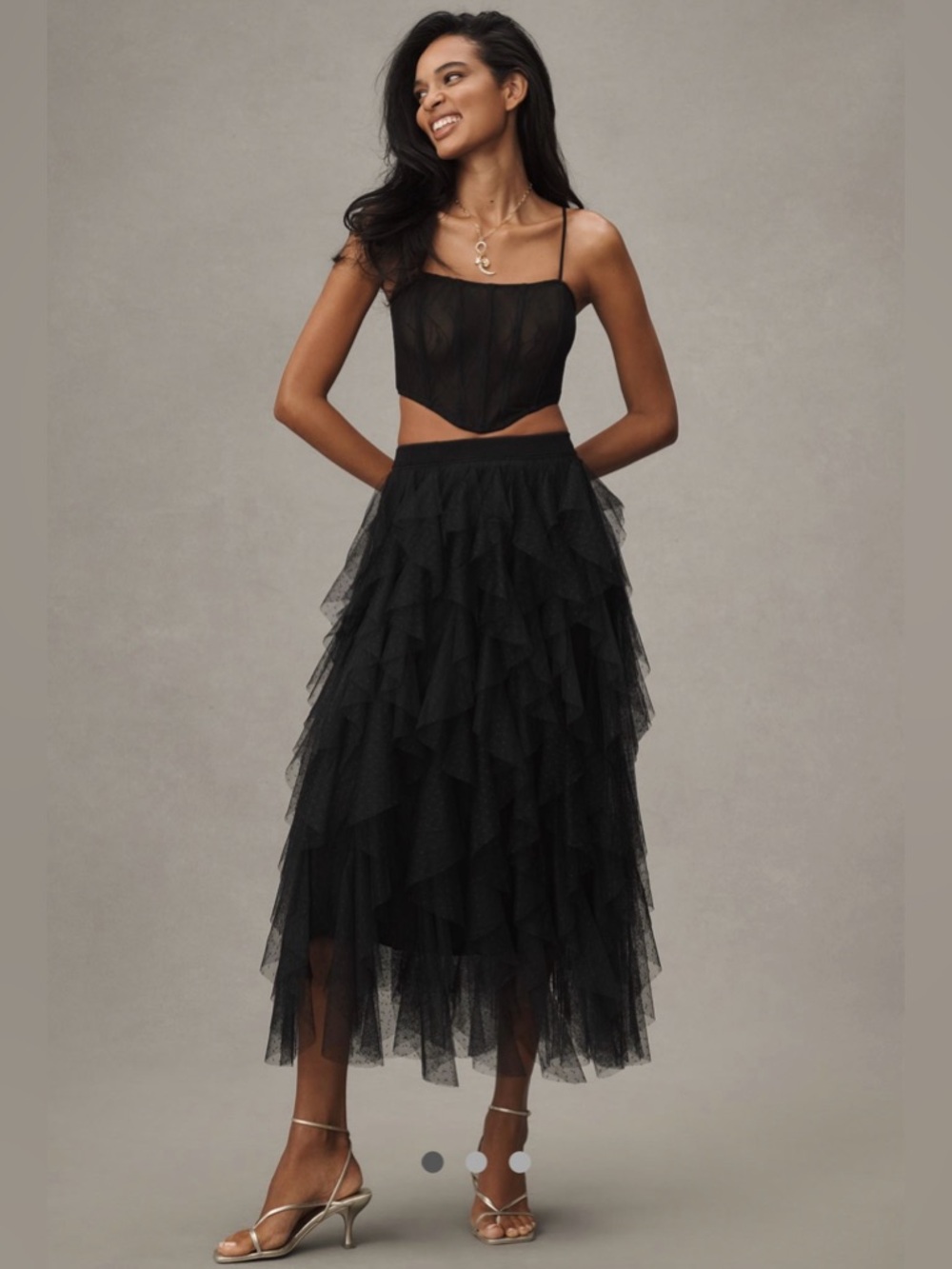 The Chéri Ruffled Tulle Midi Skirt
by Anthropologie